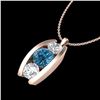 Image 2 : 1.07 CTW Fancy Intense Blue Diamond Solitaire Art Deco Necklace 18K Rose Gold - REF-123X6T - 37776