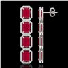 Image 2 : 20.59 CTW Ruby & Diamond Halo Earrings 10K White Gold - REF-230W9F - 41573