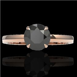 2 CTW Black VS/SI Diamond Designer Inspired Engagement Ring 14K Rose Gold - REF-59F3N - 22214