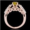 Image 2 : 1.7 CTW Certified Si/I Fancy Intense Yellow Diamond Solitaire Ring 10K Rose Gold - REF-180H2A - 3526