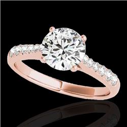 1.25 CTW H-SI/I Certified Diamond Solitaire Ring 10K Rose Gold - REF-200F2N - 34820