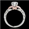 Image 2 : 1.1 CTW H-SI/I Certified Diamond Solitaire Ring 10K White & Rose Gold - REF-236H4A - 35201