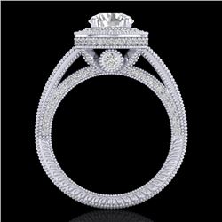 2.8 CTW VS/SI Diamond Solitaire Art Deco Ring 18K White Gold - REF-527F3N - 37136