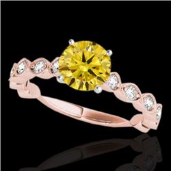 1.75 CTW Certified Si/I Fancy Intense Yellow Diamond Solitaire Ring 10K Rose Gold - REF-272A8X - 348