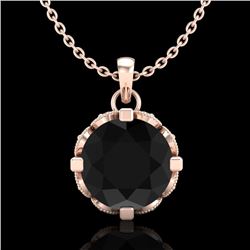 1.5 CTW Fancy Black Diamond Solitaire Art Deco Stud Necklace 18K Rose Gold - REF-89W3F - 37381