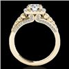 Image 2 : 1.75 CTW H-SI/I Certified Diamond Solitaire Halo Ring 10K Yellow Gold - REF-194W5F - 34312