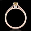 Image 4 : 0.4 CTW Intense Fancy Yellow Diamond Engagement Art Deco Ring 18K Rose Gold - REF-80N2Y - 38184