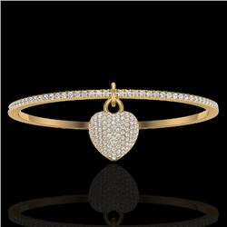 3.50 CTW Eternity Micro Pave VS/SI Diamond Eternity Bangle 14K Yellow Gold - REF-259A6X - 20038