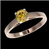 Image 2 : 0.75 CTW Certified Intense Yellow SI Diamond Solitaire Engagement Ring 10K Rose Gold - REF-92N5Y - 3