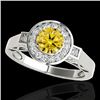 Image 1 : 1.75 CTW Certified Si/I Fancy Intense Yellow Diamond Solitaire Halo Ring 10K White Gold - REF-223W6F