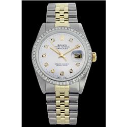 Rolex Ladies Two Tone 14K Gold/SS, Diamond Dial & Diamond Bezel, Sapphire Crystal - REF-434A7N