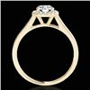 Image 2 : 1.11 CTW H-SI/I Certified Diamond Solitaire Halo Ring 10K Yellow Gold - REF-167H3A - 33816