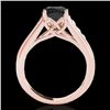 Image 2 : 1.5 CTW Certified VS Black Diamond Solitaire Ring 10K Rose Gold - REF-72F2N - 34902