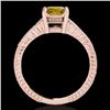 Image 2 : 1.2 CTW Certified Si Intense Yellow Diamond Solitaire Antique Ring 10K Rose Gold - REF-149N3Y - 3475