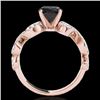 Image 2 : 1.4 CTW Certified VS Black Diamond Solitaire Ring 10K Rose Gold - REF-65A6X - 35245