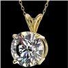 Image 2 : 2.53 CTW Certified H-SI/I Quality Diamond Solitaire Necklace 10K Yellow Gold - REF-870Y2K - 36820
