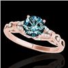 Image 1 : 1.2 CTW Si Certified Fancy Blue Diamond Solitaire Ring 10K Rose Gold - REF-156N4Y - 35256