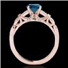 Image 2 : 1.2 CTW Si Certified Fancy Blue Diamond Solitaire Ring 10K Rose Gold - REF-156N4Y - 35256