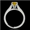 Image 2 : 1.45 CTW Certified Si Intense Yellow Diamond Solitaire Ring 10K White & Rose Gold - REF-174N5Y - 352