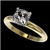 Image 1 : 1.25 CTW Certified VS/SI Quality Cushion Cut Diamond Solitaire Ring 10K Yellow Gold - REF-372A3X - 3