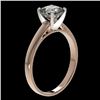 Image 4 : 1 CTW Certified VS/SI Quality Cushion Cut Diamond Solitaire Ring 10K Rose Gold - REF-297H2A - 32998