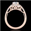 Image 1 : 1.7 CTW VS/SI Diamond Solitaire Art Deco Ring 18K Rose Gold - REF-436Y4K - 37254