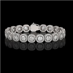 14.41 CTW Cushion Diamond Designer Bracelet 18K White Gold - REF-2635Y6K - 42626