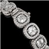 Image 4 : 14.41 CTW Cushion Diamond Designer Bracelet 18K White Gold - REF-2635Y6K - 42626