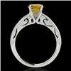 Image 2 : 1.25 CTW Certified Si Intense Yellow Diamond Solitaire Antique Ring 10K White Gold - REF-163H6A - 34