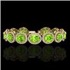 Image 1 : 27 CTW Peridot & Micro Pave VS/SI Diamond Bracelet 10K Yellow Gold - REF-409F3N - 22694
