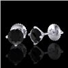 Image 2 : 1.01 CTW Fancy Black Diamond Solitaire Art Deco Stud Earrings 18K White Gold - REF-40W2F - 38227