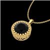 Image 2 : 1 CTW Fancy Black Diamond Solitaire Art Deco Stud Necklace 18K Yellow Gold - REF-50W9F - 37487