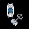 Image 4 : 2.18 CTW Fancy Intense Blue Diamond Art Deco Stud Earrings 18K White Gold - REF-254K5W - 37768