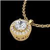 1 CTW VS/SI Diamond Solitaire Art Deco Stud Necklace 18K Yellow Gold - REF-180Y2K - 36967