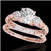 Image 1 : 1.35 CTW H-SI/I Certified Diamond 3 Stone Ring 10K Rose Gold - REF-174W5F - 35431
