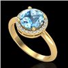Image 2 : 2.70 CTW Sky Blue Topaz & Micro VS/SI Diamond Ring Designer Halo 18K Yellow Gold - REF-58W9F - 23216