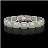 24.37 CTW Opal & Diamond Halo Bracelet 10K White Gold - REF-372Y8K - 41537