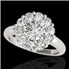 2.09 CTW H-SI/I Certified Diamond Solitaire Halo Ring 10K White Gold - REF-250T9M - 34423