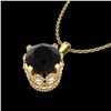 Image 2 : 1.14 CTW Fancy Black Diamond Solitaire Art Deco Stud Necklace 18K Yellow Gold - REF-81W8F - 37375
