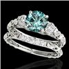 1.35 CTW Si Certified Fancy Blue Diamond 3 Stone Set 10K White Gold - REF-174Y5K - 35435