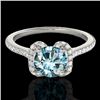1.33 CTW Si Certified Fancy Blue Diamond Solitaire Halo Ring 10K White Gold - REF-163N5Y - 33294