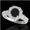 2.9 CTW Certified VS Black Diamond Solitaire Halo Ring 10K White Gold - REF-122W5F - 33394