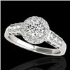 1.55 CTW H-SI/I Certified Diamond Solitaire Halo Ring 10K White Gold - REF-180N2Y - 34360