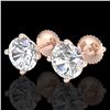 3.01 CTW VS/SI Diamond Solitaire Art Deco Stud Earrings 18K Rose Gold - REF-927A3X - 37311