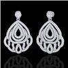 3 CTW Micro Pave VS/SI Diamond Earrings Designer 18K White Gold - REF-280H2A - 21147