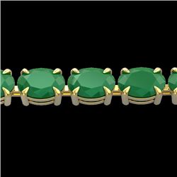 29 CTW Emerald Eternity Designer Inspired Tennis Bracelet 14K Yellow Gold - REF-180X2T - 23388