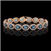 24.32 CTW London Topaz & Diamond Halo Bracelet 10K Rose Gold - REF-256T8M - 40638