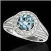 1.7 CTW Si Certified Fancy Blue Diamond Solitaire Halo Ring 10K White Gold - REF-200X2T - 33972