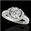 1.75 CTW H-SI/I Certified Diamond Solitaire Halo Ring 10K White Gold - REF-180H2A - 34450