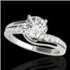 1.31 CTW H-SI/I Certified Diamond Bypass Solitaire Ring 10K White Gold - REF-156Y4K - 35117